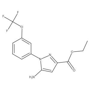 Ethyl 5-amino-1-[3-(trifluoromethoxy)phenyl]pyrazole-3-carboxylate结构式