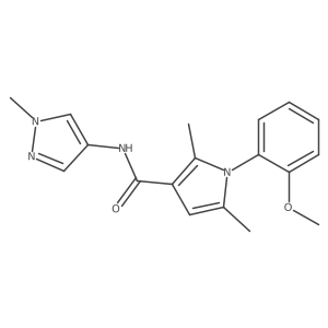 1-(2-methoxyphenyl)-2,5-dimethyl-N-(1-methyl-1H-pyrazol-4-yl)-1H-pyrrole-3-carboxamide结构式
