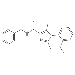 1-(2-methoxyphenyl)-2,5-dimethyl-N-(pyridin-2-ylmethyl)-1H-pyrrole-3-carboxamide结构式