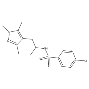 6-Chloro-N-[1-(1,3,5-trimethylpyrazol-4-YL)propan-2-YL]pyridine-3-sulfonamide结构式