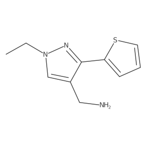 (1-ethyl-3-(thiophen-2-yl)-1H-pyrazol-4-yl)methanamine Structure