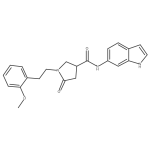 N-(1H-indol-6-yl)-1-[2-(2-methoxyphenyl)ethyl]-5-oxopyrrolidine-3-carboxamide结构式