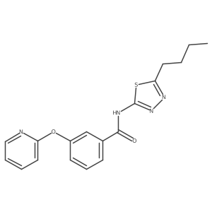 N-(5-butyl-1,3,4-thiadiazol-2-yl)-3-(pyridin-2-yloxy)benzamide结构式