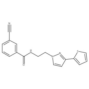 3-cyano-N-(2-(3-(thiophen-2-yl)-1H-pyrazol-1-yl)ethyl)benzamide Structure