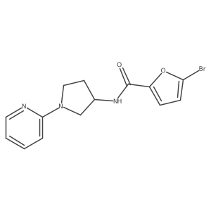 5-bromo-N-(1-(pyridin-2-yl)pyrrolidin-3-yl)furan-2-carboxamide结构式