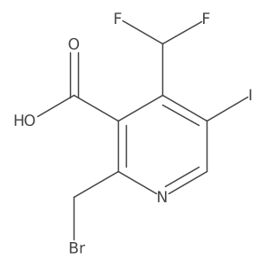 2-(Bromomethyl)-4-(difluoromethyl)-5-iodopyridine-3-carboxylic acid Structure