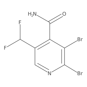 2,3-Dibromo-5-(difluoromethyl)pyridine-4-carboxamide Structure
