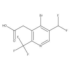 2-(4-Bromo-5-(difluoromethyl)-2-(trifluoromethyl)pyridin-3-yl)acetic acid结构式