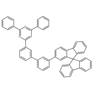 2-(3'-(9,9'-Spirobi[fluoren]-2-yl)-[1,1'-biphenyl]-3-yl)-4,6-diphenyl-1,3,5-triazine结构式