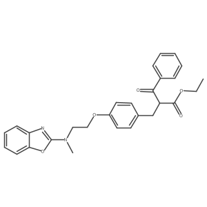 Ethyl I+/--[[4-[2-(2-benzoxazolylmethylamino)ethoxy]phenyl]methyl]-I(2)-oxobenzenepropanoate结构式