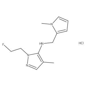 2-(2-fluoroethyl)-4-methyl-N-[(1-methylpyrrol-2-yl)methyl]pyrazol-3-amine;hydrochloride结构式