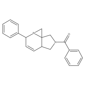 phenyl((3aR,6S,8aR)-6-phenyl-3a,6-dihydro-1H,8H-azirino[1,2-a]pyrrolo[3,4-b]pyridin-2(3H)-yl)methanone结构式