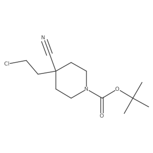 Tert-butyl 4-(2-chloroethyl)-4-cyanopiperidine-1-carboxylate结构式