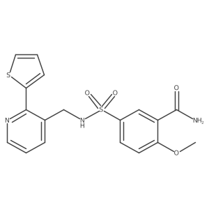 2-methoxy-5-(N-((2-(thiophen-2-yl)pyridin-3-yl)methyl)sulfamoyl)benzamide结构式