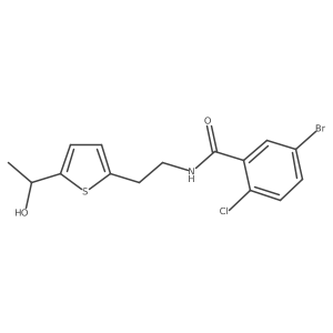5-bromo-2-chloro-N-(2-(5-(1-hydroxyethyl)thiophen-2-yl)ethyl)benzamide Structure