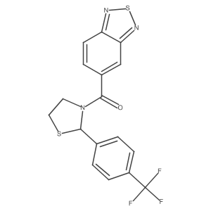 Benzo[c][1,2,5]thiadiazol-5-yl(2-(4-(trifluoromethyl)phenyl)thiazolidin-3-yl)methanone结构式