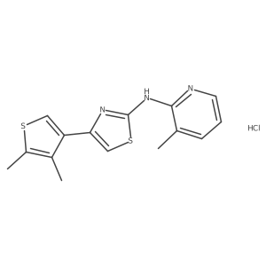 4-(4,5-dimethylthiophen-3-yl)-N-(3-methylpyridin-2-yl)thiazol-2-amine hydrochloride结构式