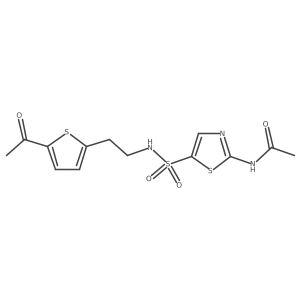 N-(5-(N-(2-(5-acetylthiophen-2-yl)ethyl)sulfamoyl)thiazol-2-yl)acetamide Structure