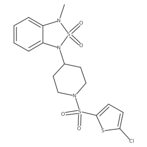 1-(1-((5-Chlorothiophen-2-yl)sulfonyl)piperidin-4-yl)-3-methyl-1,3-dihydrobenzo[c][1,2,5]thiadiazole 2,2-dioxide Structure