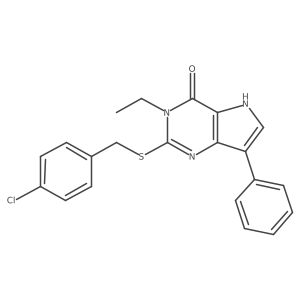 2-((4-chlorobenzyl)thio)-3-ethyl-7-phenyl-3H-pyrrolo[3,2-d]pyrimidin-4(5H)-one结构式