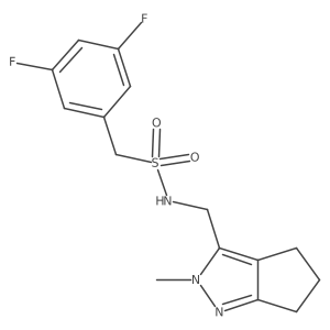 1-(3,5-difluorophenyl)-N-((2-methyl-2,4,5,6-tetrahydrocyclopenta[c]pyrazol-3-yl)methyl)methanesulfonamide结构式