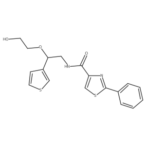 N-(2-(2-hydroxyethoxy)-2-(thiophen-3-yl)ethyl)-2-phenylthiazole-4-carboxamide结构式