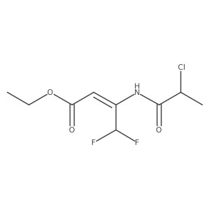 2-Butenoic acid, 3-[(2-chloro-1-oxopropyl)amino]-4,4-difluoro-, ethyl ester结构式