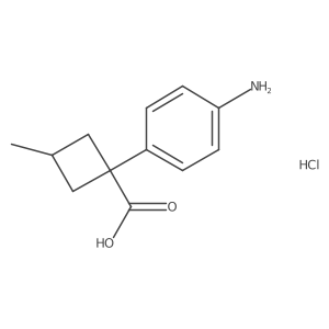 1-(4-Aminophenyl)-3-methylcyclobutane-1-carboxylic acid hydrochloride结构式