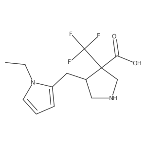 4-[(1-Ethyl-1H-pyrrol-2-yl)methyl]-3-(trifluoromethyl)pyrrolidine-3-carboxylic acid结构式