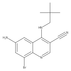6-Amino-8-bromo-4-[(2,2-dimethylpropyl)amino]-3-quinolinecarbonitrile Structure