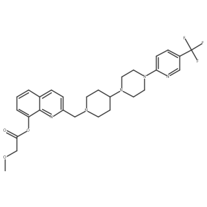 2-[(4-{4-[5-(Trifluoromethyl)pyridin-2-yl]piperazin-1-yl}piperidin-1-yl)methyl]quinolin-8-yl 2-methoxyacetate Structure