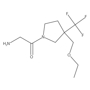 2-Amino-1-(3-(ethoxymethyl)-3-(trifluoromethyl)pyrrolidin-1-yl)ethan-1-one结构式