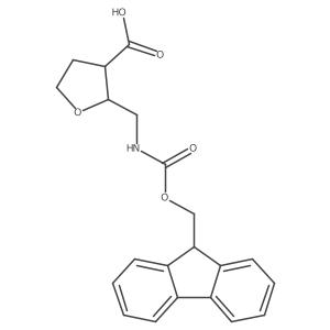2-[({[(9H-fluoren-9-yl)methoxy]carbonyl}amino)methyl]oxolane-3-carboxylic acid结构式