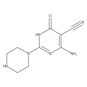 4-Amino-6-oxo-2-(piperazin-1-yl)-1,6-dihydropyrimidine-5-carbonitrile结构式