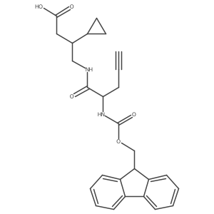 3-cyclopropyl-4-[2-({[(9H-fluoren-9-yl)methoxy]carbonyl}amino)pent-4-ynamido]butanoic acid结构式