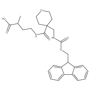4-({4-[({[(9H-fluoren-9-yl)methoxy]carbonyl}amino)methyl]oxan-4-yl}formamido)-2-methylbutanoic acid Structure