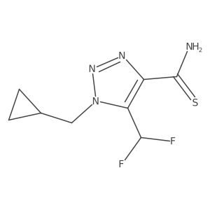 1-(cyclopropylmethyl)-5-(difluoromethyl)-1H-1,2,3-triazole-4-carbothioamide结构式