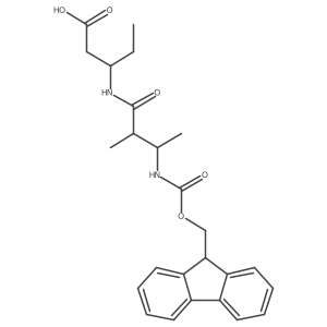 3-[3-({[(9H-fluoren-9-yl)methoxy]carbonyl}amino)-2-methylbutanamido]pentanoic acid Structure