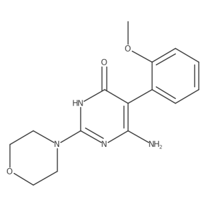 6-Amino-5-(2-methoxyphenyl)-2-(morpholin-4-yl)-3,4-dihydropyrimidin-4-one结构式
