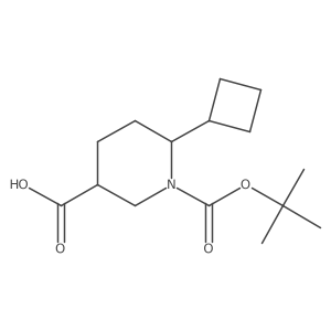 (3R,6S)-6-Cyclobutyl-1-[(2-methylpropan-2-yl)oxycarbonyl]piperidine-3-carboxylic acid结构式
