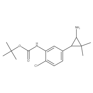 rac-tert-butyl N-{5-[(1R,3S)-3-amino-2,2-dimethylcyclopropyl]-2-chlorophenyl}carbamate结构式