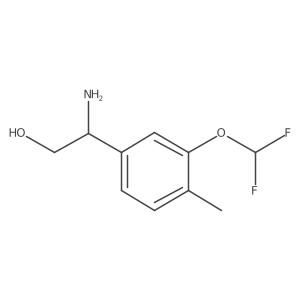 2-Amino-2-[3-(difluoromethoxy)-4-methylphenyl]ethan-1-ol结构式