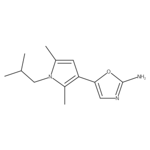 5-[2,5-dimethyl-1-(2-methylpropyl)-1H-pyrrol-3-yl]-1,3-oxazol-2-amine结构式