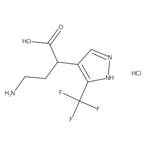 4-Amino-2-[5-(trifluoromethyl)-1H-pyrazol-4-yl]butanoic acid;hydrochloride结构式