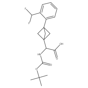 2-[3-[2-(Difluoromethyl)phenyl]-1-bicyclo[1.1.1]pentanyl]-2-[(2-methylpropan-2-yl)oxycarbonylamino]acetic acid Structure