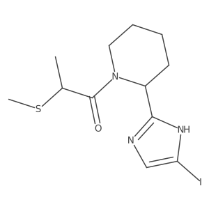 1-[2-(5-Iodo-1H-imidazol-2-yl)piperidin-1-yl]-2-methylsulfanylpropan-1-one结构式