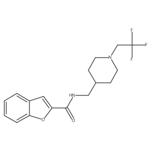 N-[[1-(2,2,2-Trifluoroethyl)piperidin-4-yl]methyl]-1-benzofuran-2-carboxamide结构式
