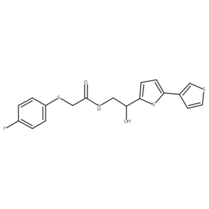 N-(2-{[2,3'-bithiophene]-5-yl}-2-hydroxyethyl)-2-[(4-fluorophenyl)sulfanyl]acetamide Structure