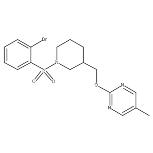 2-[[1-(2-Bromophenyl)sulfonylpiperidin-3-yl]methoxy]-5-methylpyrimidine结构式