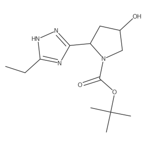 tert-butyl (2S,4R)-2-(5-ethyl-1H-1,2,4-triazol-3-yl)-4-hydroxypyrrolidine-1-carboxylate结构式